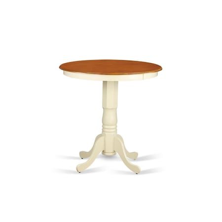 East West Furniture East West Furniture EDT-WHI-TP Eden Round Counter Height Table Finished in Linen White EDT-WHI-TP